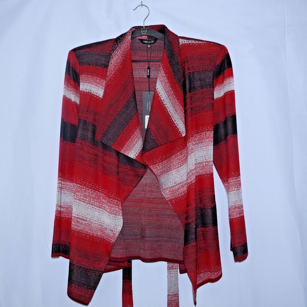 NEW MISOOK BELTED LONG SLEEVE SHAWL JACKET CARDIGAN SIZE PXL workwear, elegant